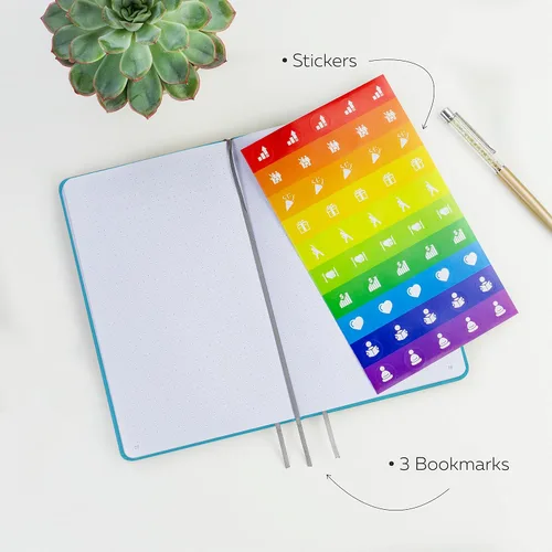 Miniatura 3 de Clever Fox Cuaderno con puntos, diario con páginas numeradas A5 5 x 8.25 pulgadas Azul-cielo