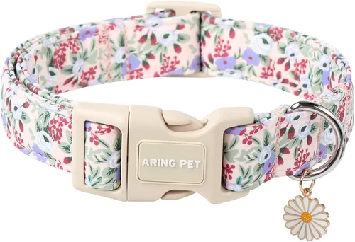 Miniatura 25 de Aring Pet Collar de algodón, ligero y ajustable, con hebilla de liberación rápida, para perros pequeños, medianos y grandes, otoño, hoja de arce