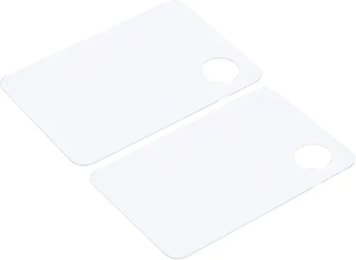 PATIKIL Paleta de pintura acrílica, 2 unidades, bandeja de pintura rectangular, paleta de pintura de 4 x 6 x 0.08 pulgadas con agujero para el