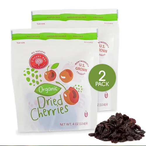 Miniatura 7 de Cherry Bay Orchards Cerezas secas orgánicas (bolsa de 4 onzas) – Cerezas Montmorency totalmente naturales – Cultivadas en Estados Unidos, sin