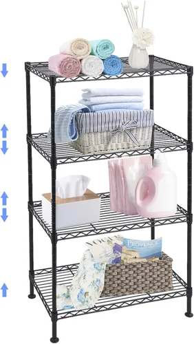Miniatura 21 de BNSPLY Estantería ajustable de 3 niveles, estante de alambre de metal con certificado NSF, pies niveladores, estante de almacenamiento de pie