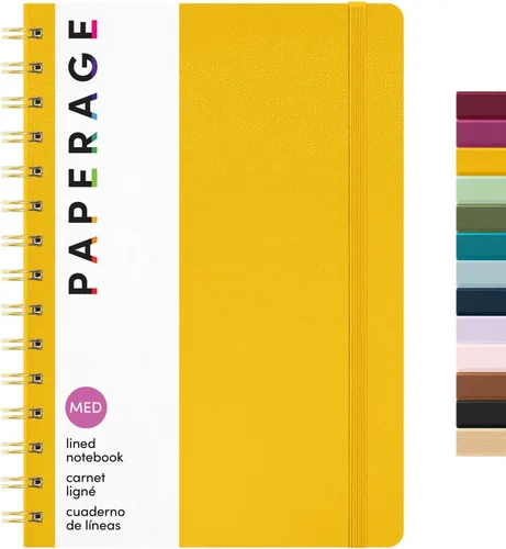 Miniatura 23 de PAPERAGE Cuaderno de espiral rayado, (azul marino, verde oliva, kraft), paquete de 3, 160 páginas, tamaño mediano de 5.5 x 8 pulgadas, papel grueso
