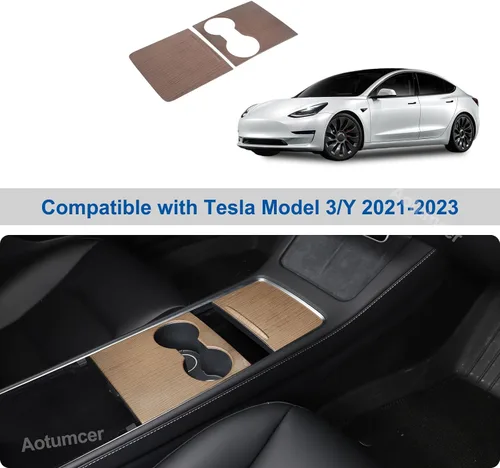 Miniatura 6 de Kit de cubierta de consola central, cubierta de consola central de ABS para Tesla Model 3 2021-2023, a prueba de líquidos, protección UV, lujosa