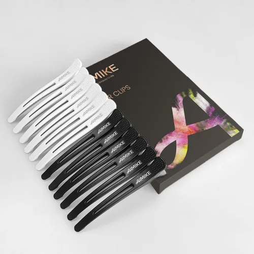 Miniatura 7 de AIMIKE Accesorios de peinado y seccionamiento del cabello, paquete de 12 pinzas de silicona antideslizantes para cabello grueso y fino, calidad