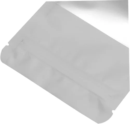 Miniatura 4 de 100 bolsas aluminizadas con cremallera con ventana transparente, bolsas selladas para alimentos blancos para almacenamiento para frutos secos, té