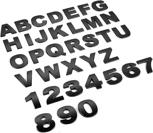 LZLRUN - Kit de pegatinas de letras metálicas mates personalizadas de gran tamaño para emblemas de coche, buzón y casa, placa de nombre (negro)