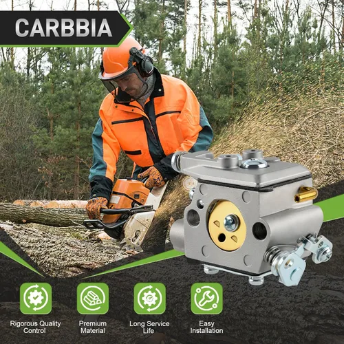 Miniatura 6 de 309376002 Carburador para motosierra de gas Ryobi RY3714 RY3716 Carb with Gasket Fuel Filter Fuel Line Hose Spark Plug Primer Bulb Adjustment Tool