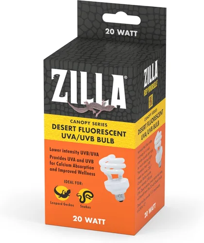 Zilla Canopy Series - Bombillas fluorescentes UVB/UVA Desert 20 W, 3.875 pulgadas, color blanco