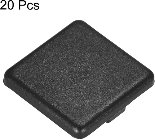 Miniatura 5 de uxcell Tapa de extrusión de aluminio cuadrada de plástico estándar Negro 0.787x0.787 in 20pcs