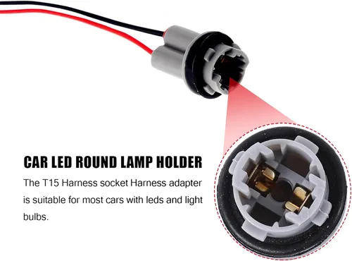 Miniatura 2 de 2 piezas T15 arnés de enchufe de coleta, T10 T13 T15 bombilla de coche arnés de cableado conector de enchufe para bombillas, luces de señal de giro