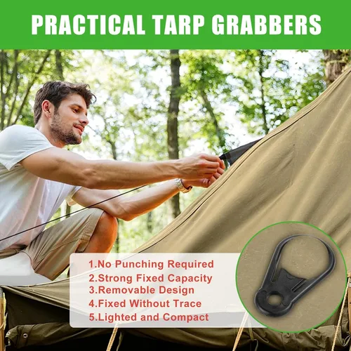 Miniatura 2 de Clips de sombra resistentes, 20 piezas con bolsa de almacenamiento, clips para sombra solar y abrazaderas para redes antipájaros, accesorios de red