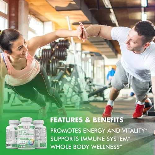 Miniatura 4 de Keto Multivitamínico para mujeres y hombres, 35 ingredientes potentes y puros, vitamina C, vitamina D, vitamina A, vitamina E y zinc para apoyo