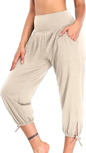 Miniatura 157 de Pantalones capri para mujer, estilo casual, de verano, elásticos, de cintura alta, pantalones de yoga, ajuste atlético, pantalones deportivos