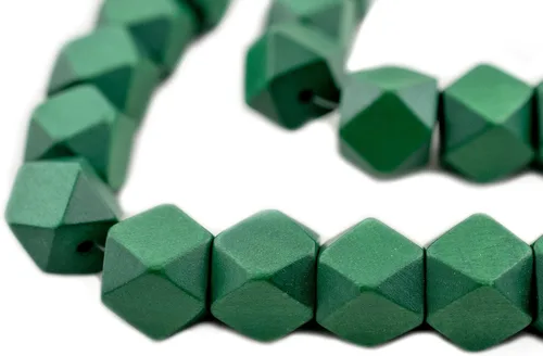 Miniatura 30 de TheBeadChest - Cuentas de madera de cubo sin esquinas azul azul: cuentas orgánicas naturales de corte de diamante de 0.787 in para la fabricación