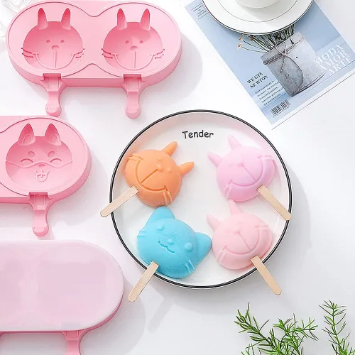 Miniatura 4 de Moldes para paletas de hielo, paquete de 6 moldes de helado de fácil liberación con tapas, divertidos moldes de silicona reutilizables de animales