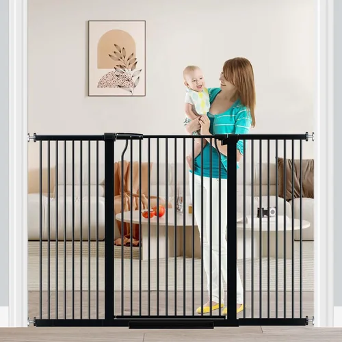 Miniatura 18 de Fairy Baby Puerta extra alta para bebés de 40.5 pulgadas, sin taladro, puerta extra ancha de 29.6 a 40.5 pulgadas para mascotas, puerta de seguridad
