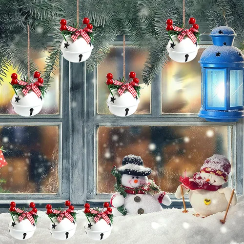 Miniatura 5 de 18 PCS Adornos de Cascabeles Navideños en Rojo, Blanco, Verde - Decoración de Árbol de Navidad, Corona, Adorno Conmemorativo Campana-1