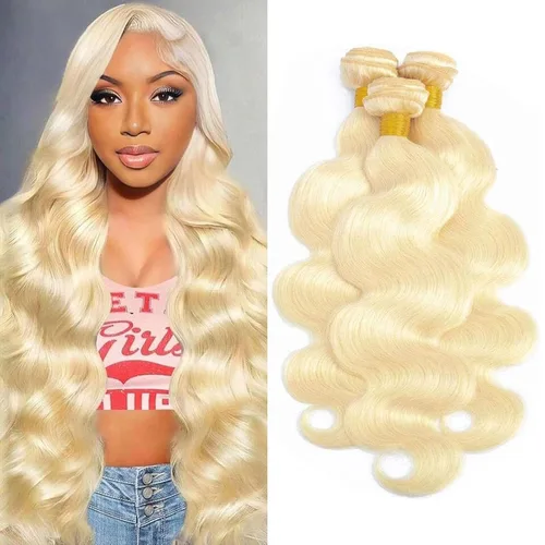 Miniatura 23 de Extensiones de cabello humano ondulado rubio 613 de 12 pulgadas, 100% sin procesar, grado 14A, cabello humano virgen brasileño sin procesar, 1