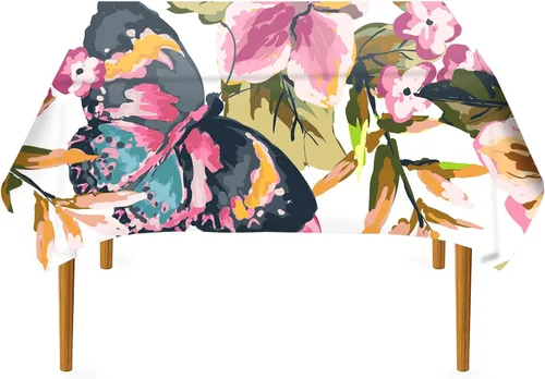 Miniatura 50 de Pomp Mantel Premium de Poliéster de 60" x 84" en Color Amarillo Plátano Tela Fácil de Cuidar, Resistente a Arrugas y Manchas Para Mesa Banana