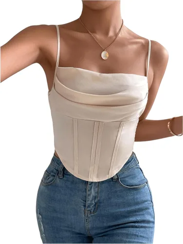 Miniatura 5 de SHENHE Camiseta sin mangas fruncida con dobladillo asimétrico fruncido para mujer