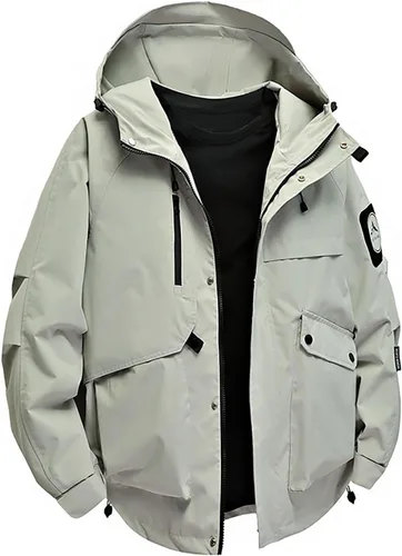 Miniatura 8 de Chaqueta de esquí impermeable para hombre, resistente al viento, abrigo de invierno con forro polar con capucha para escalar y romper el viento