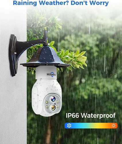 Miniatura 2 de Hiseeu - Cámara de seguridad de doble lente con bombilla, inalámbrica, WiFi 2.4GHz, 10X Zoom PTZ, cámara de seguridad impermeable con enchufe