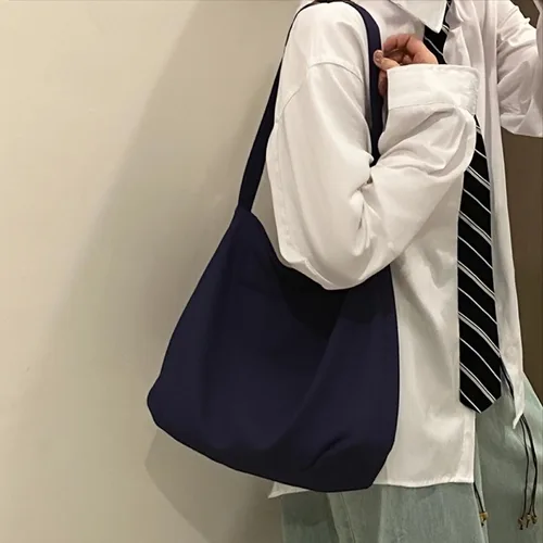 Miniatura 6 de Bolsa de lona con cierre magnético de gran tamaño, diseño simple, grueso y resistente