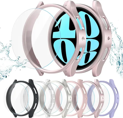 Miniatura 18 de Pack de 12 fundas para Samsung Galaxy Watch 6 de 40 mm, protector de pantalla con cubierta de policarbonato duro y película protectora de vidrio