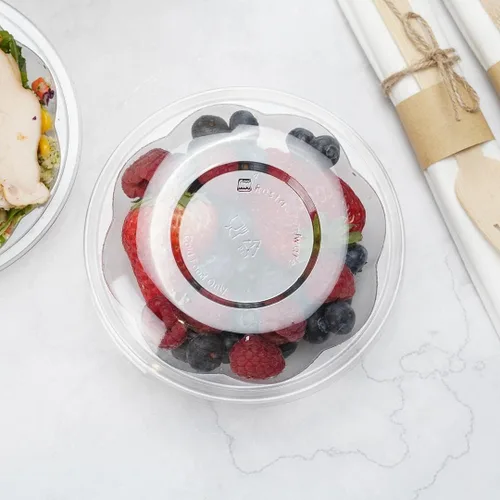 Miniatura 5 de Restaurantware - Solo tapas: tapas Thermo Tek para ensaladeras desechables de 8, 12 y 16 onzas, tapa redonda de 500 cuencos delicatessen - Los