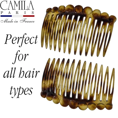 Miniatura 6 de Camila Paris CP2871/2 Peine lateral francés pequeño redondeado, Tokio French Twist Peines decorativos, pinzas de pelo de sujeción fuerte para Tokyo