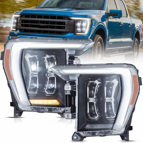 Miniatura 9 de VLAND Conjunto de faros delanteros para Ford F150 2021-2023 14ª generación XL, XLT, Lariat, Tremor, Raptor, King Ranch, Platinum, Limited, proyector