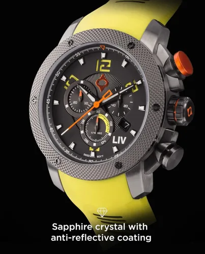 Miniatura 4 de LIV GX1 - Reloj clásico resistente con cronógrafo suizo de 177 pulgadas 316L SS 3D multicapa con fecha rápida resistente a los arañazos resistente