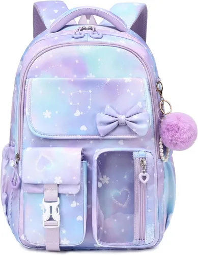 Miniatura 20 de Mochila para niñas, mochila escolar para niñas, bonita mochila con lazo para niñas, niños y adolescentes, para estudiantes de escuela primaria