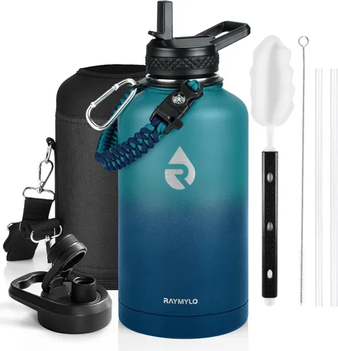 Miniatura 66 de RAYMYLO Botella de agua aislada de 24 onzas, de acero inoxidable con triple pared al vacío (fría durante 48 horas, caliente durante 24 horas), a