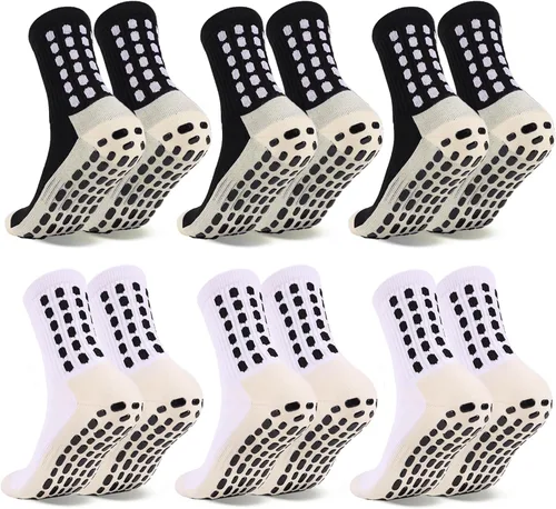 Miniatura 9 de 6 Pairs Grip Soccer Socks Colorful Non Slip Sports Football Basketball Hospital Yoga Socks for Men Women
