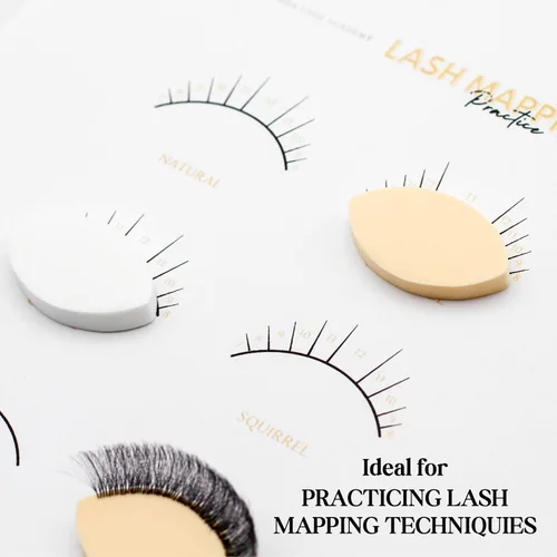 Miniatura 5 de 25 esponjas de práctica para artistas de pestañas principiantes Esponjas de extensión de pestañas en forma de ojos Suministros de extensión