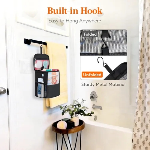 Miniatura 3 de Lifewit Bolsa Organizadora de Ducha de Malla Portátil Artículos Esenciales para Dormitorio Universitario Canasta Tote Organizadora para Baño