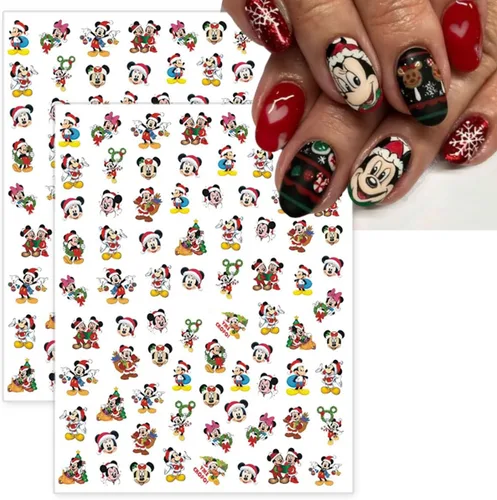 Miniatura 3 de 4 bonitas calcomanías de uñas de dibujos animados autoadhesivos 3D, suministros de decoración de uñas de Navidad, calcomanías de uñas Kawaii