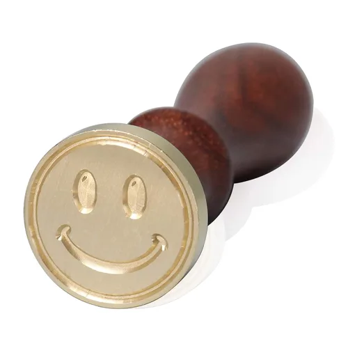 FsAlisa Sello de cera con cabeza de latón extraíble, mango de madera, ideal para adornar sobres, invitaciones de boda, paquetes de vino, envoltura