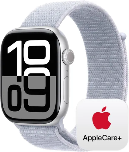 Miniatura 24 de Apple Watch Series 10 [GPS 42 mm] Smartwatch con caja de aluminio negro brillante y correa deportiva negra - M/L. Rastreador de fitness, aplicación