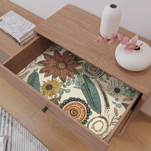 Miniatura 4 de Papel tapiz bohemio para despegar y pegar, papel de contacto floral vintage oscuro, papel de pared retro de flores botánicas autoadhesivo