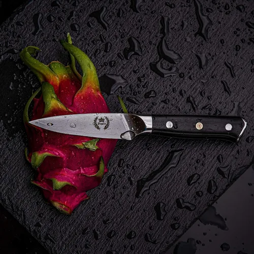 Miniatura 6 de Regalia Cuchillo de parrilla (de servicio) de 3.5 pulgadas: cuchillos de utilidad para pelar de acero inoxidable damasceno de alta carbono de 67