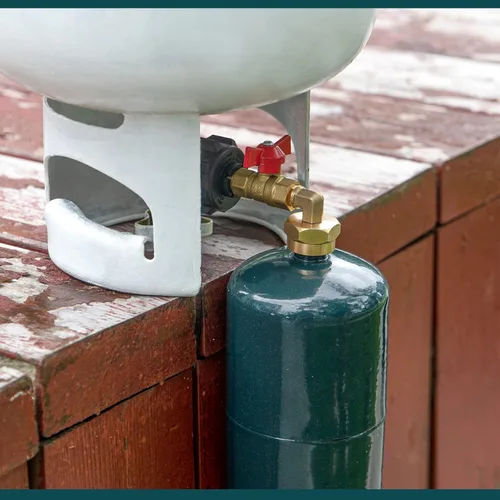 Miniatura 9 de GASPRO Adaptador de recarga de propano, llena botellas de 1 libra de tanque de 20 libras, fácil de usar, latón macizo