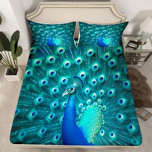 Miniatura 16 de Erosebridal Sábana bajera ajustable de mariposa azul, tamaño individual, sábanas estéticas de mariposas voladoras para niños, juegos de ropa de cama