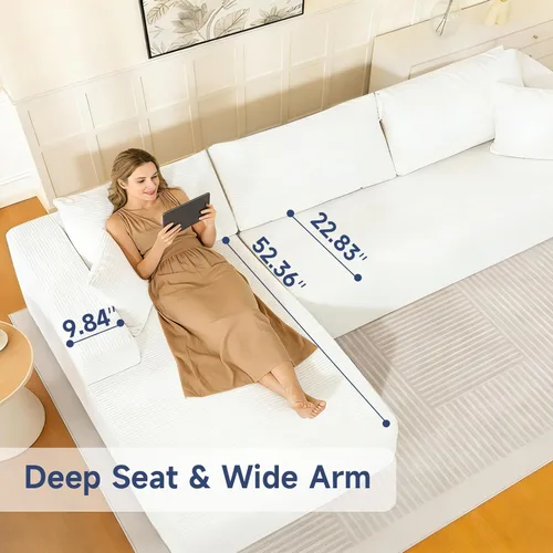 Miniatura 5 de Brage Living Sofá modular modular 2025 de 108 pulgadas, cómodo sofá modular sin hueso con diván en forma de L, sofá de asiento profundo para sala
