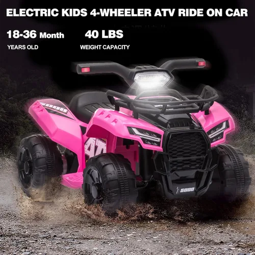 Miniatura 3 de Cuatrimoto eléctrica de juguete con baterías de 6 Voltios, 4 ruedas, faros, MP3, USB, control de volumen y un asiento grande para regalar a niños