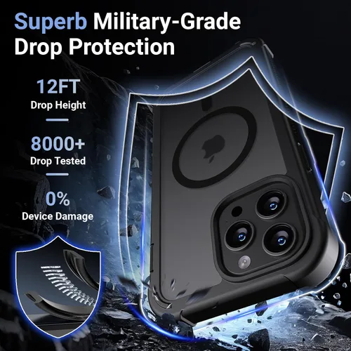Miniatura 3 de Funda magnética para iPhone 13 Pro Max, protector de pantalla, compatible con MagSafe, protección contra caídas de grado militar, protección