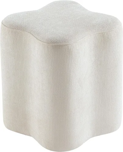 Miniatura 8 de Get Set Style Otomana con forma de flores de 14.4 pulgadas, moderno taburete otomano de felpilla para sala de estar, cómodo puf extra para sentarse