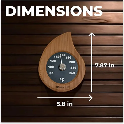 Miniatura 6 de Termómetro de sauna de madera de alta calidad, números grandes, duradero y duradero, termómetro de sauna fácil de instalar Fahrenheit