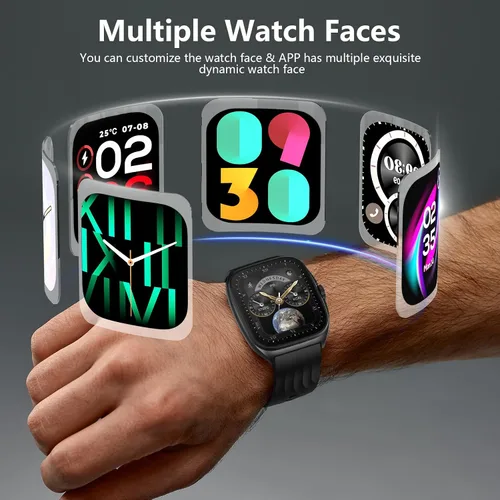 Miniatura 7 de SOUYIE Smart Watch with SOS, 1.85" AMOLED Display Fitness Tracker, Heart Rate Blood Oxygen Sleep Monitor for Men Women, IP68 Waterproof Sport Watch